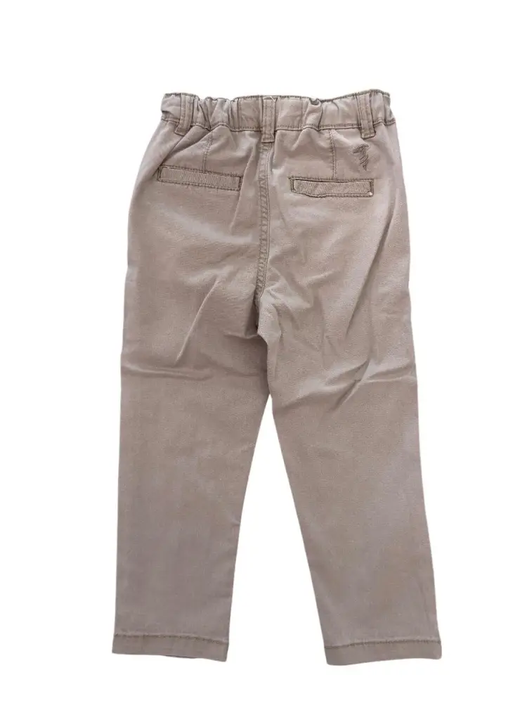 pantalone beige bambino logo sul retro miniatura 2