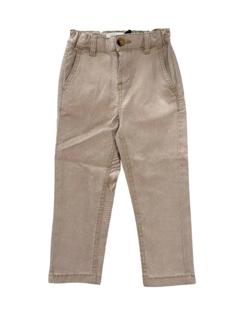 pantalone beige bambino logo sul retro