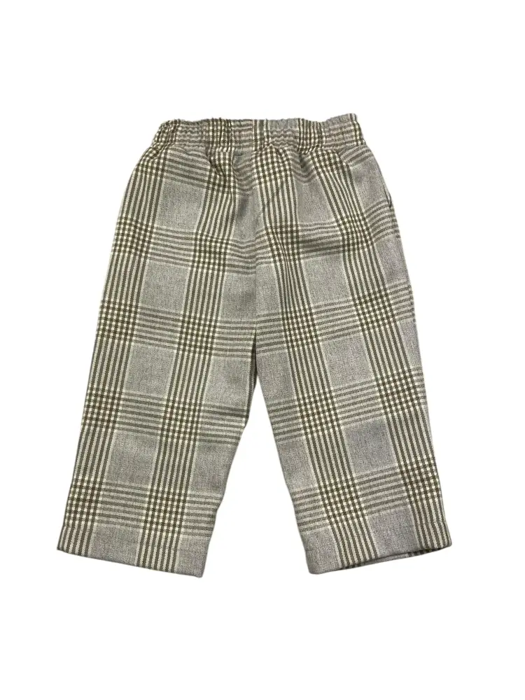 pantalone beige neonato a quadri mini logo miniatura 2