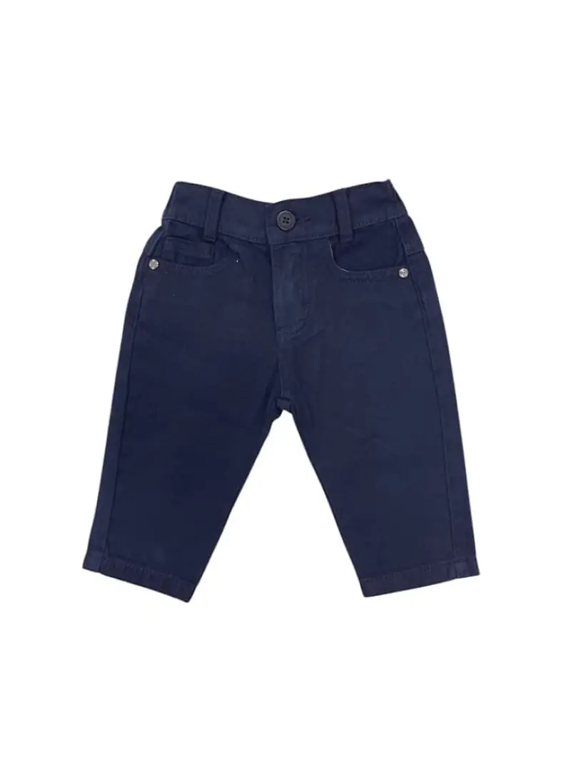 Trussardi pantalone blu navy neonato in cotone