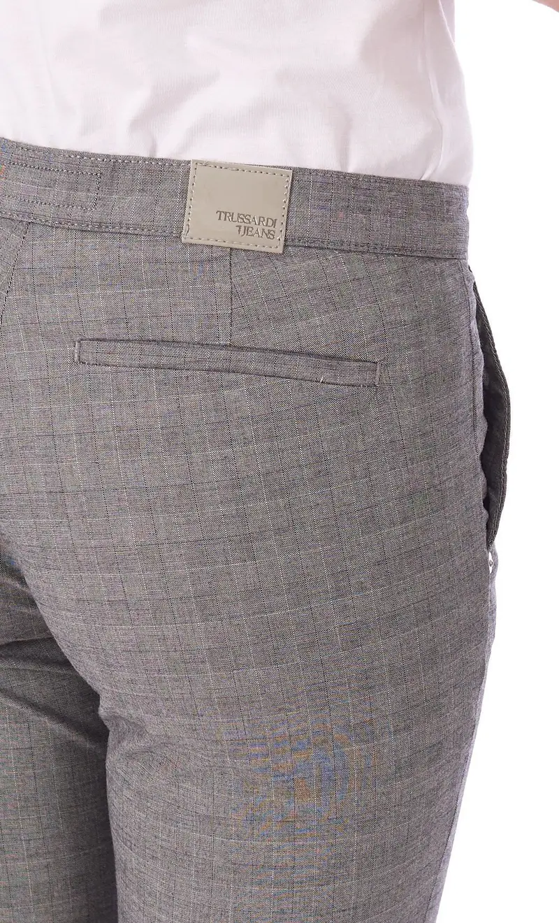 Pantalone capri trussardi jeans a quadri, colore grigio miniatura 2