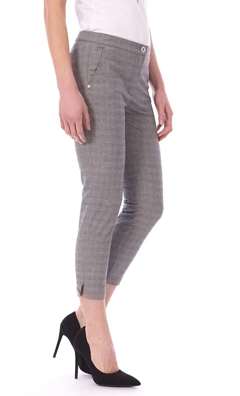 Pantalone capri trussardi jeans a quadri, colore grigio