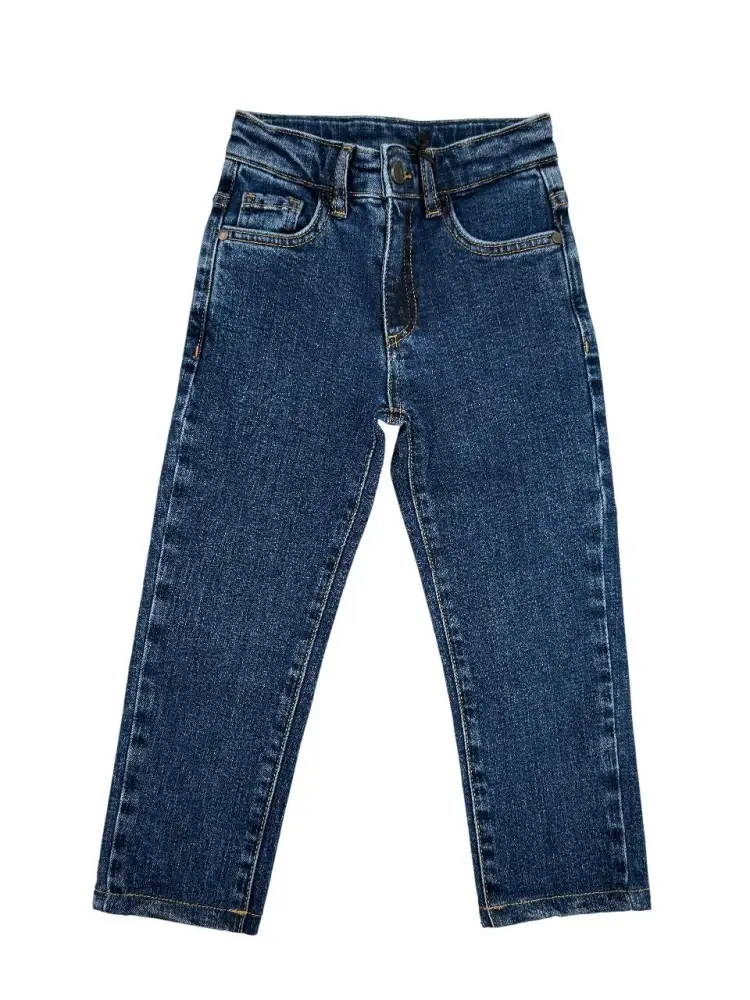 pantalone in denim scuro bambina logo sul retro