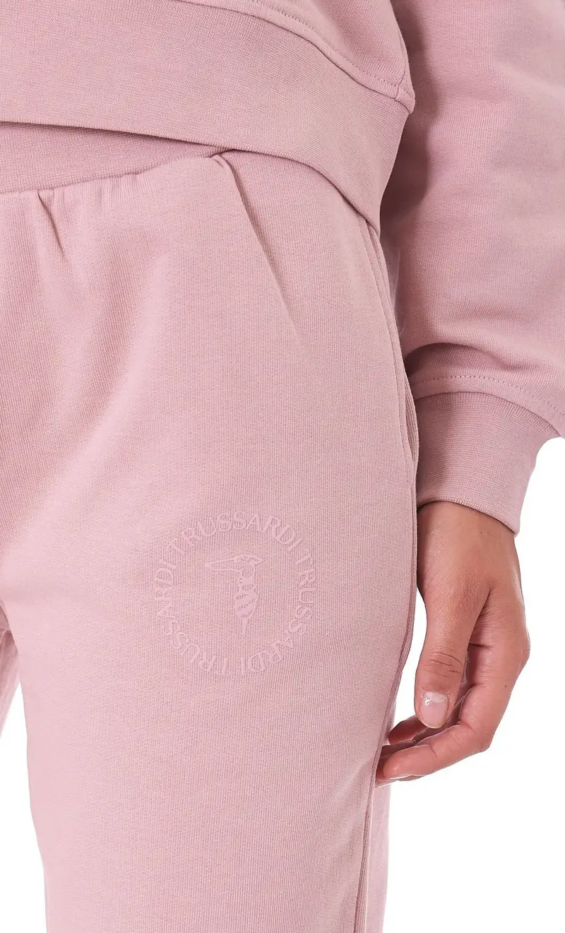 Pantalone in felpa trussardi rosa, colore rosa miniatura 2
