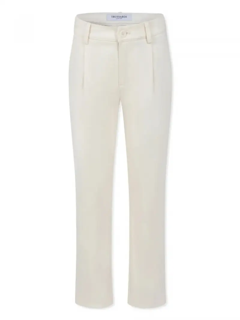 pantalone kids-junior chino in cotone stretch bianco panna