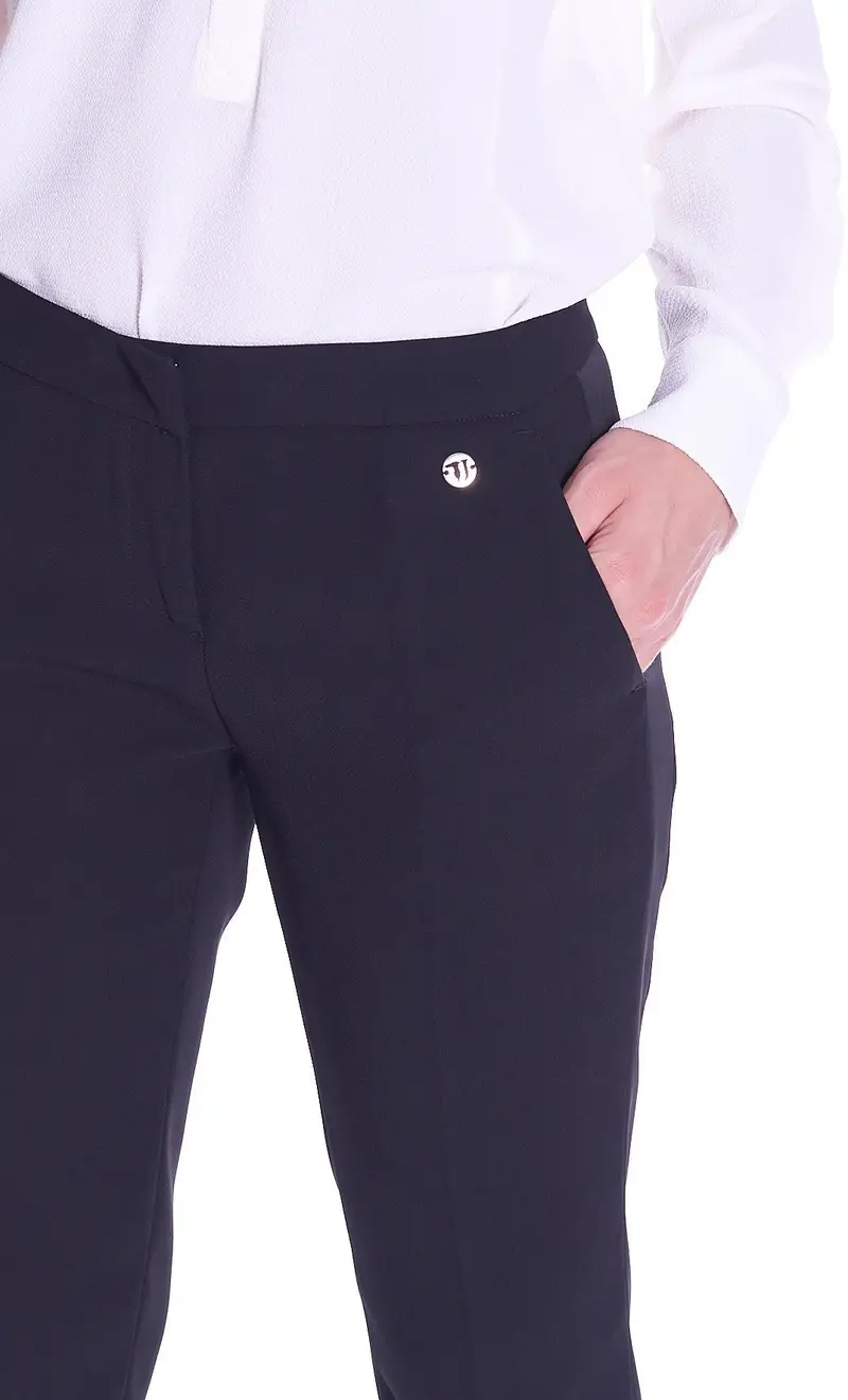 Pantalone smoking trussardi jeans, colore nero miniatura 2