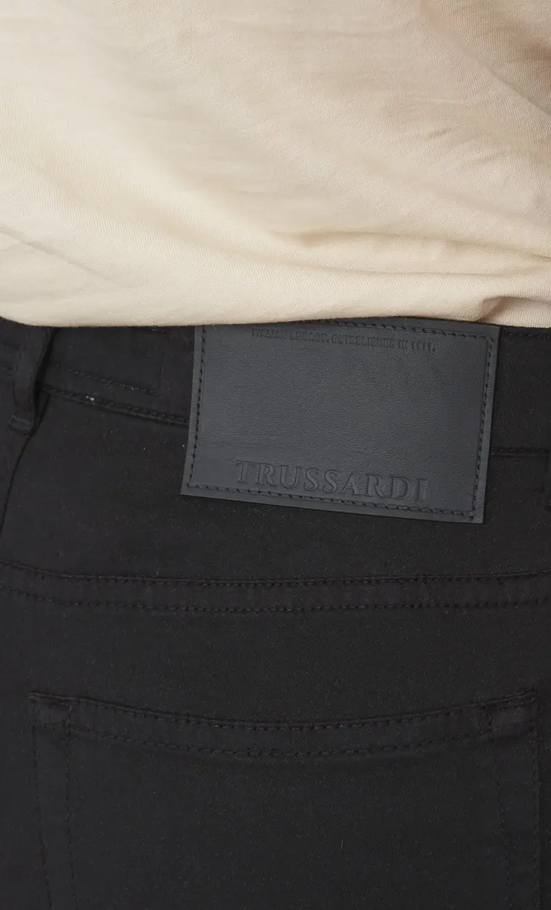 Pantalone trussardi 105 skinny leggero nero, colore nero miniatura 2