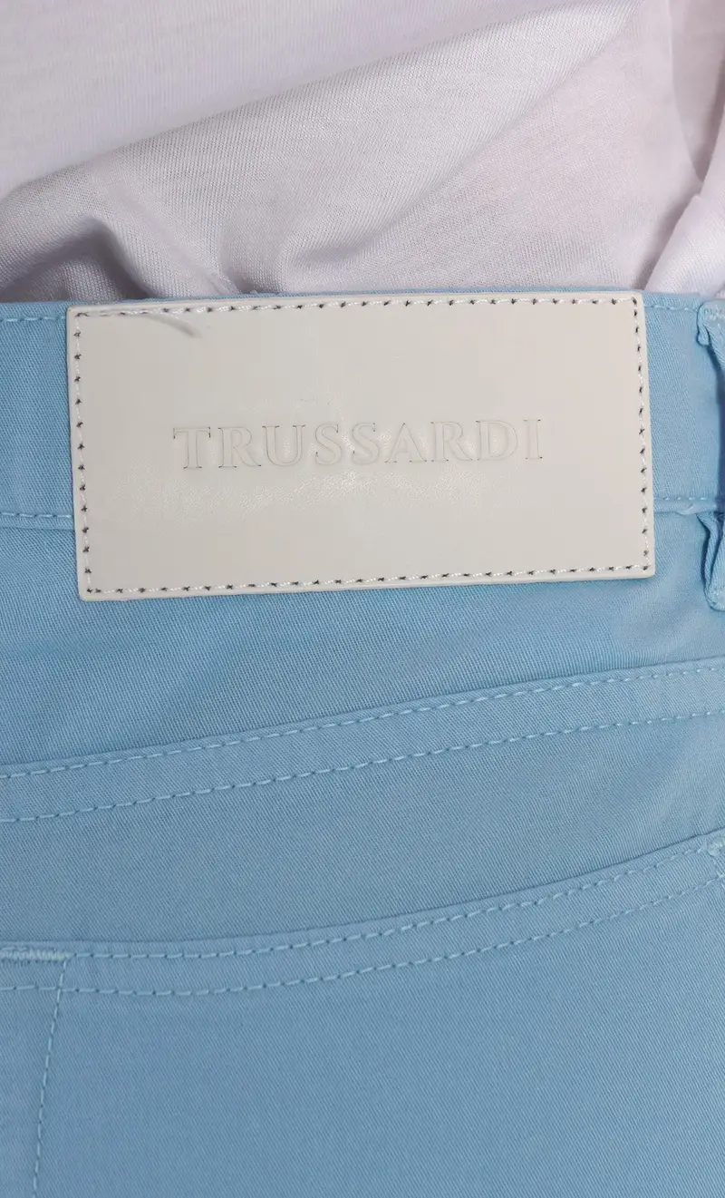 Pantalone trussardi 105 skinny super leggero, colore azzurro miniatura 2