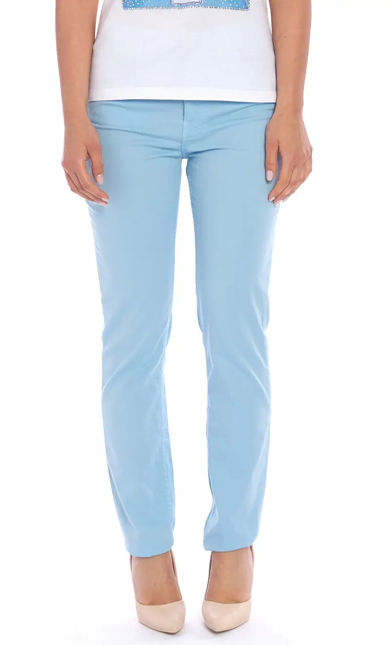 Pantalone trussardi 105 skinny super leggero, colore azzurro