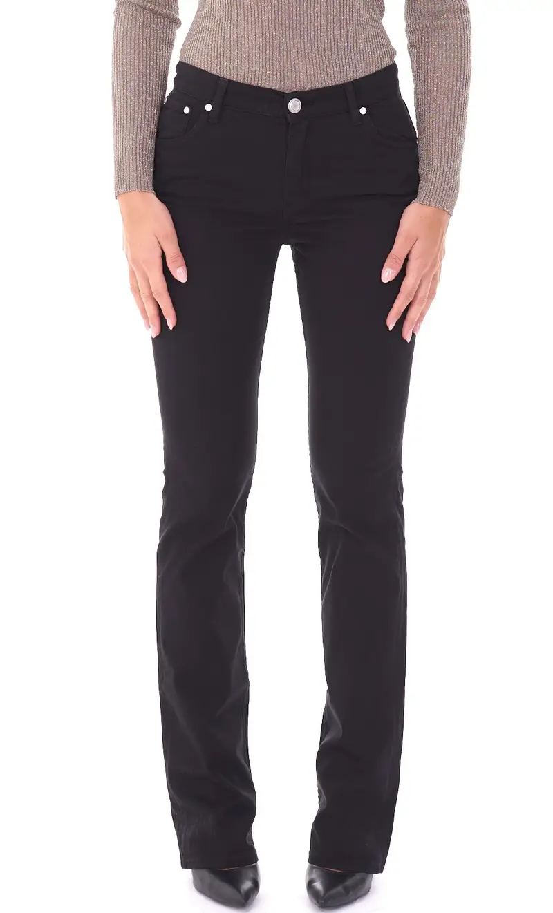 Pantalone trussardi 130 classic stretch leggero, colore nero