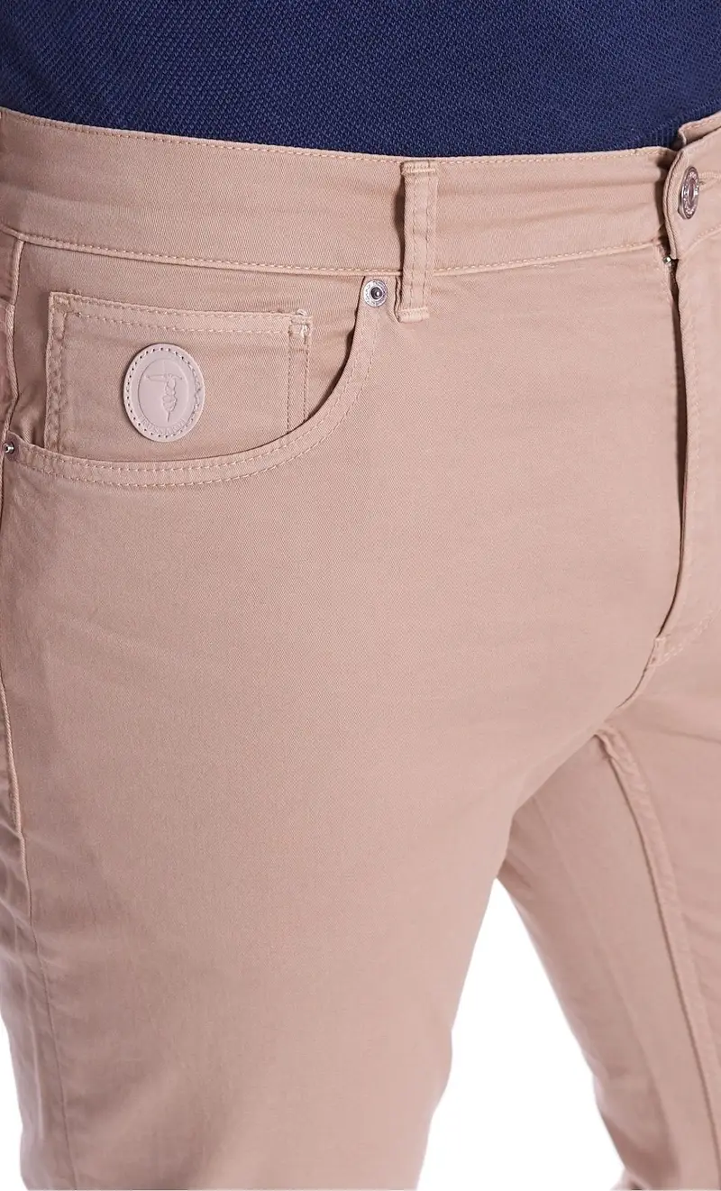 Pantalone trussardi 380 icon elasticizzato leggero, colore sabbia miniatura 2