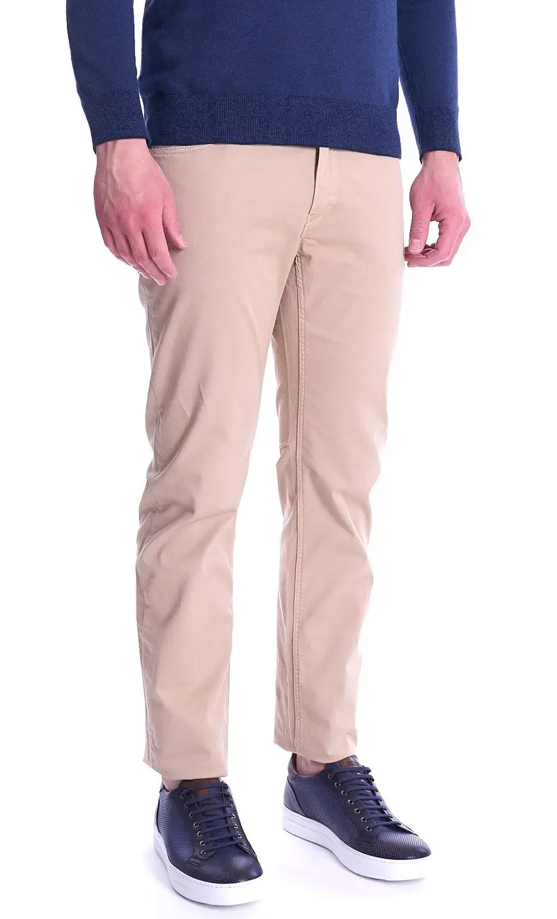 Pantalone trussardi 380 icon elasticizzato leggero, colore sabbia