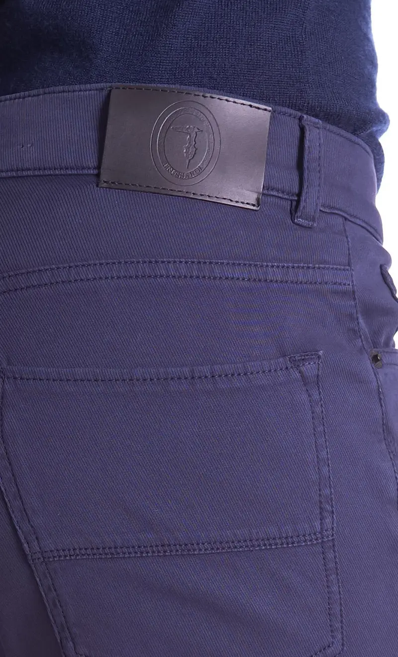 Pantalone trussardi 380 icon tricotina blu, colore blu miniatura 2