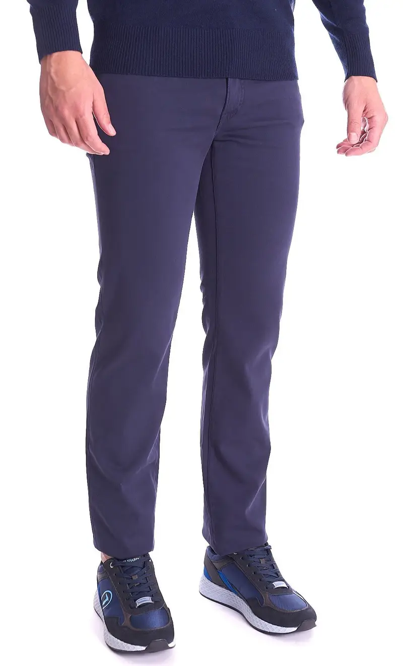 Pantalone trussardi 380 icon tricotina blu, colore blu