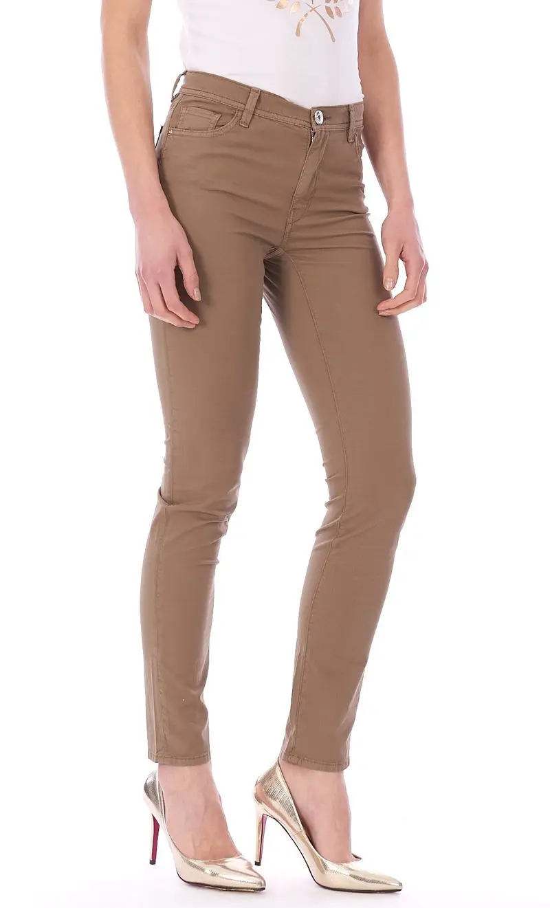 Pantalone trussardi jeans 105 skinny in cotone leggero, colore fango