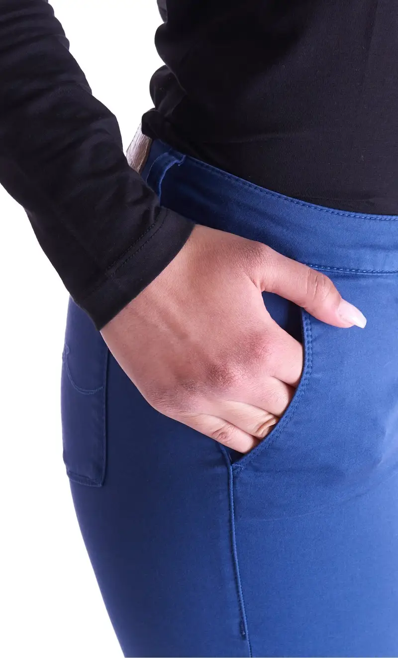 Pantalone trussardi jeans 260 capri blu, colore blu miniatura 2