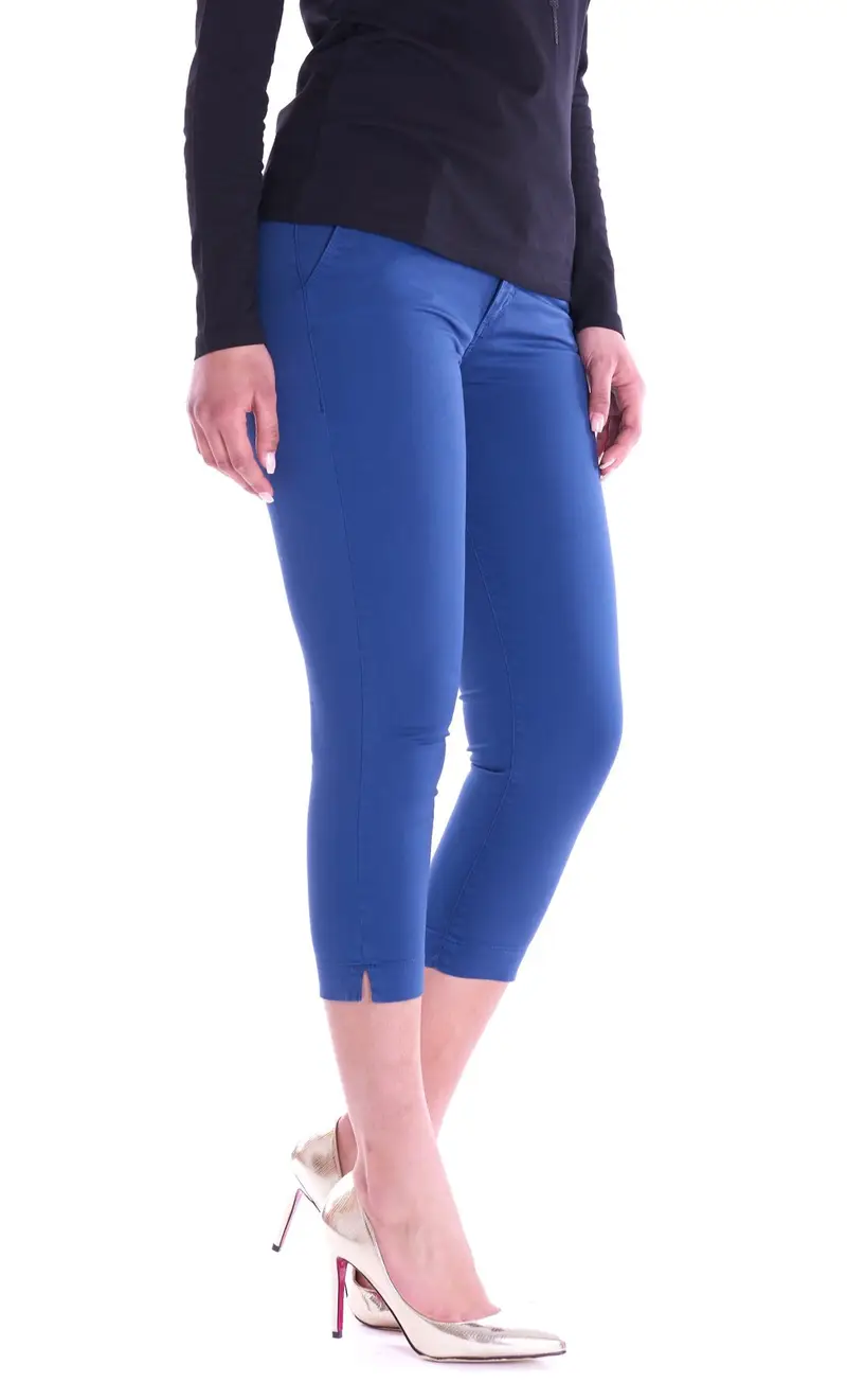 Pantalone trussardi jeans 260 capri blu, colore blu