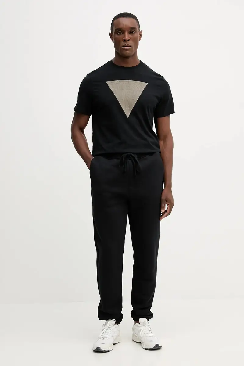 pantaloni tuta di cotone uomo colore nero P8008000061N miniatura 2