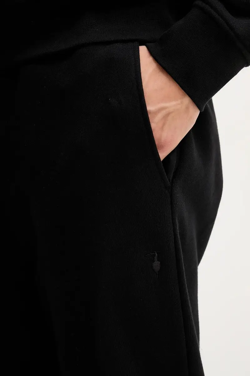 pantaloni tuta di cotone uomo colore nero P8018000062N miniatura 4