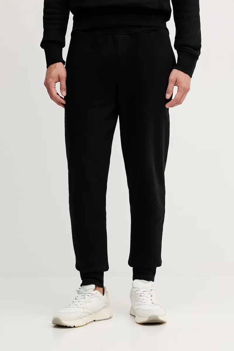 pantaloni tuta di cotone uomo colore nero P8018000062N