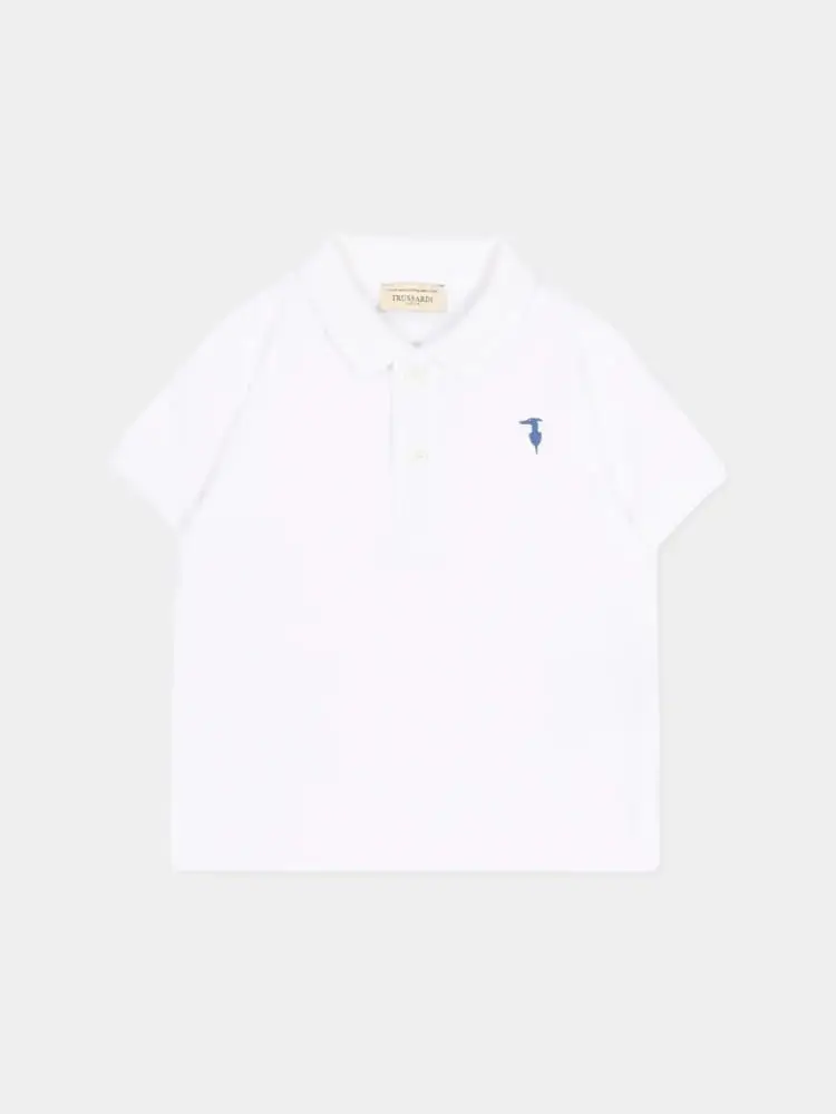 polo bianca bambino mini logo