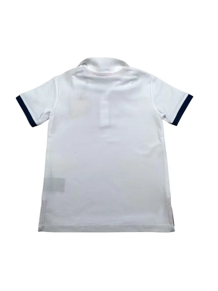 polo bianca bambino mini logo miniatura 2