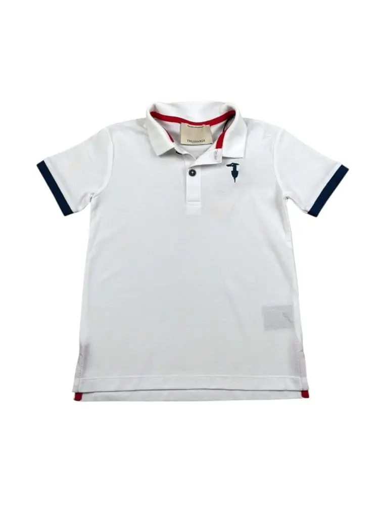 polo bianca bambino mini logo
