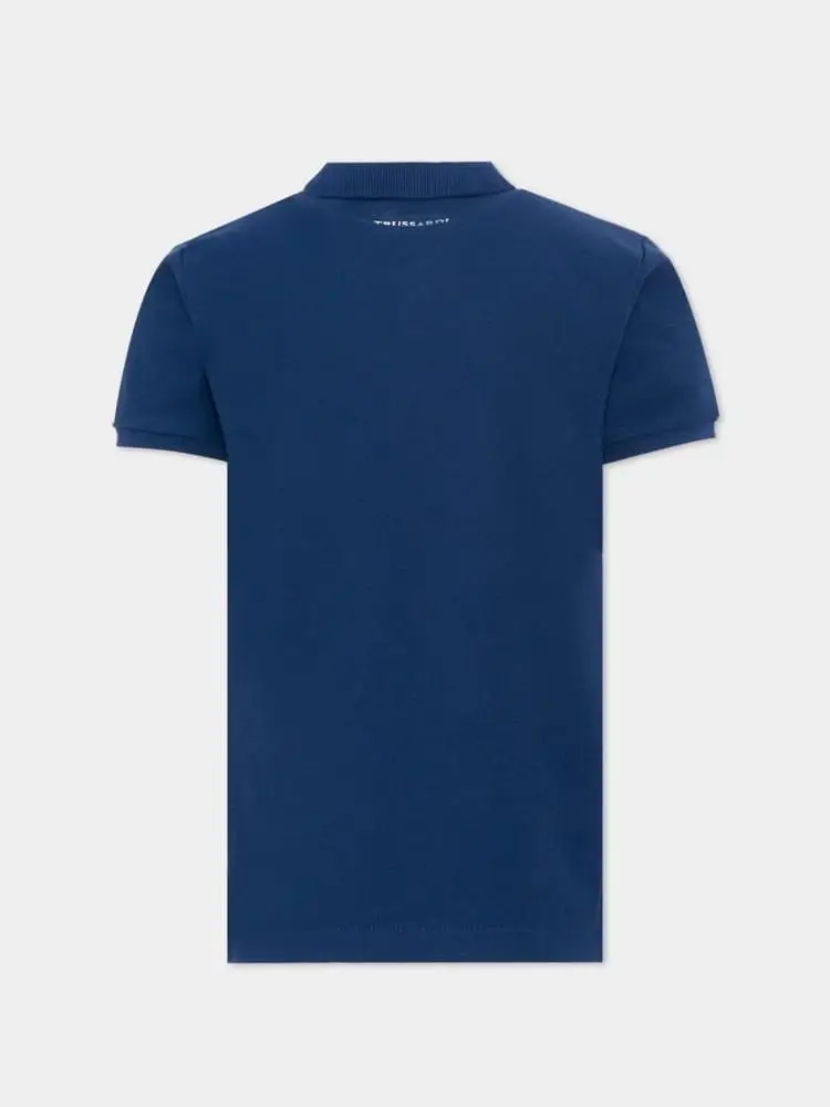 polo blu bambino mini logo miniatura 2