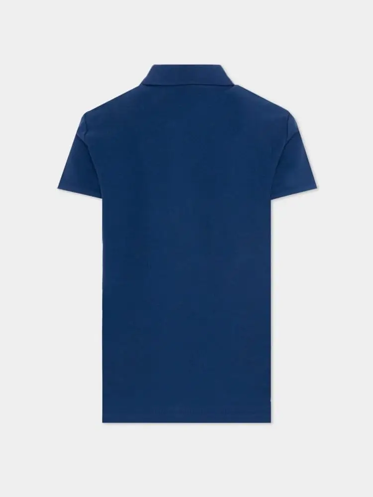 polo blu bambino mini logo miniatura 2