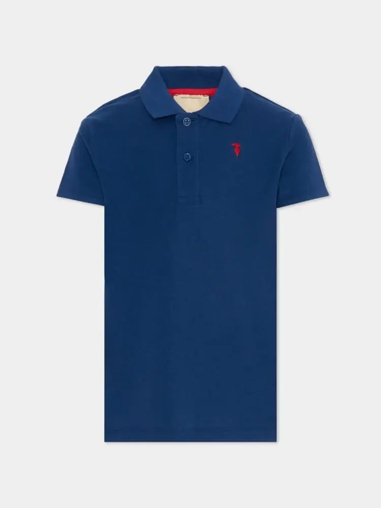 polo blu bambino mini logo