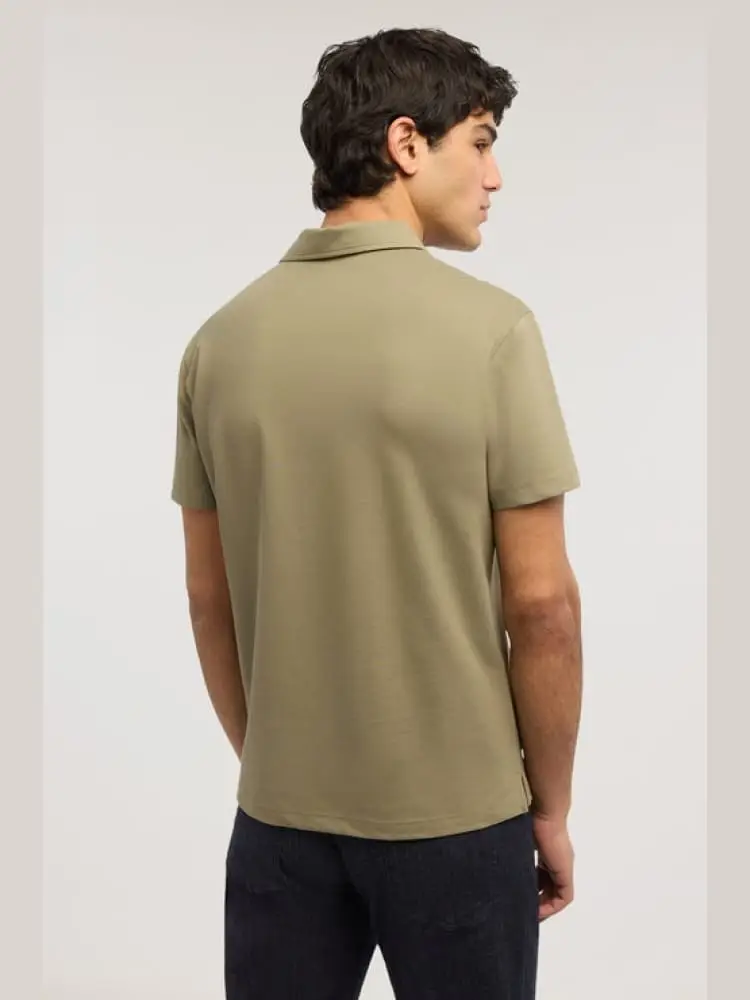 polo regular fit in piquet tecnico verde nilitare miniatura 2