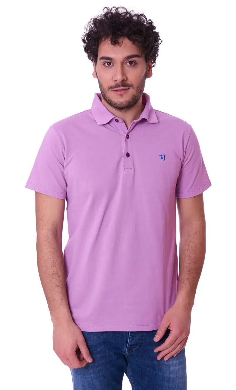 Polo trussardi jeans basic rosa, colore rosa