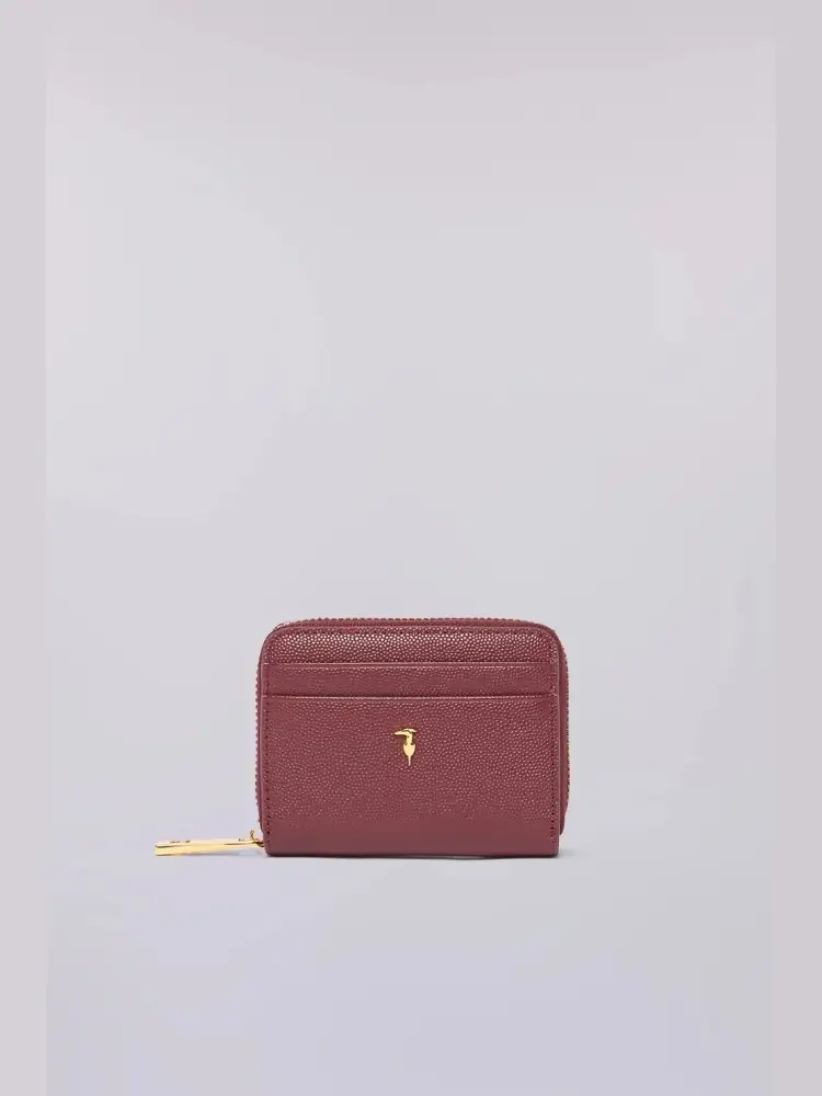 portafoglio cameo zip around medio in pelle bordeaux