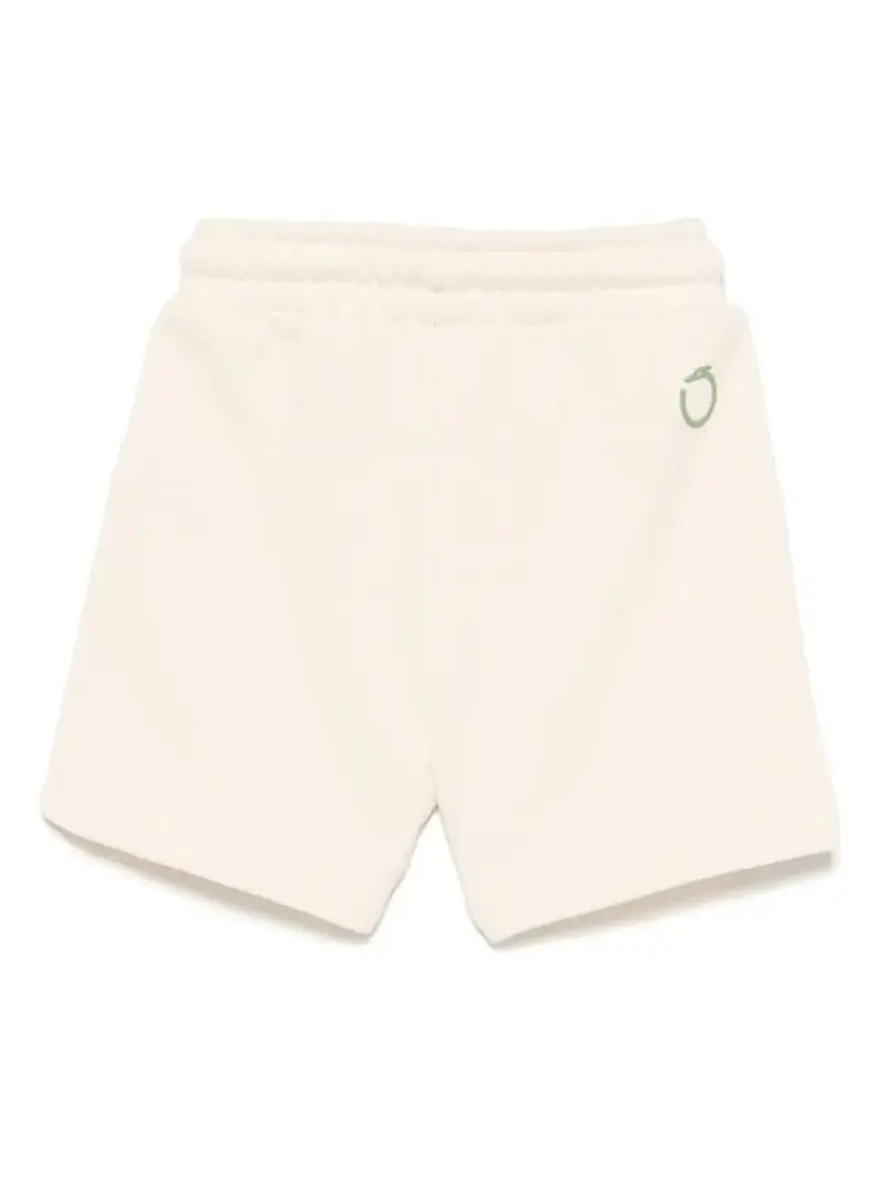 Trussardi shorts crema neonato in cotone logo lettering sul lato verde miniatura 2