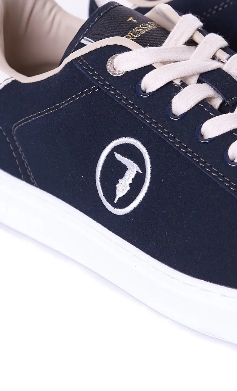 Sneaker trussardi blu in tessuto, colore blu miniatura 2