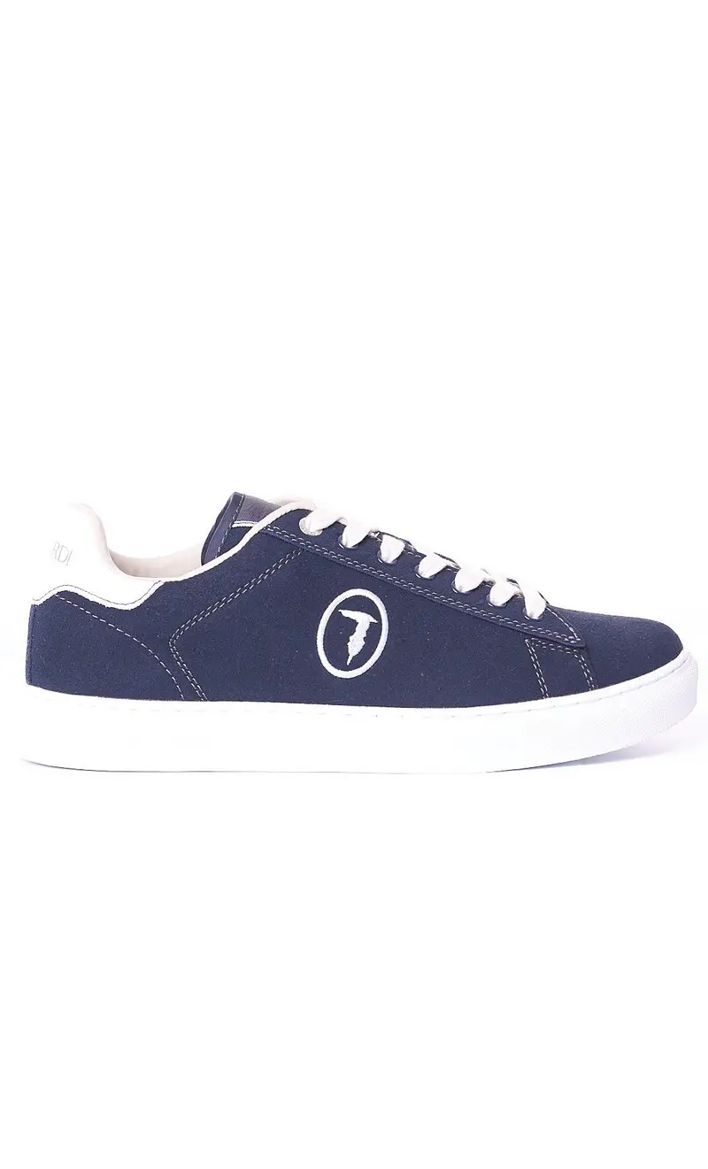 Sneaker trussardi blu in tessuto, colore blu