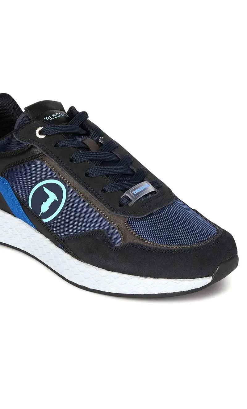 Sneaker trussardi kevin kyoto, colore blu miniatura 2