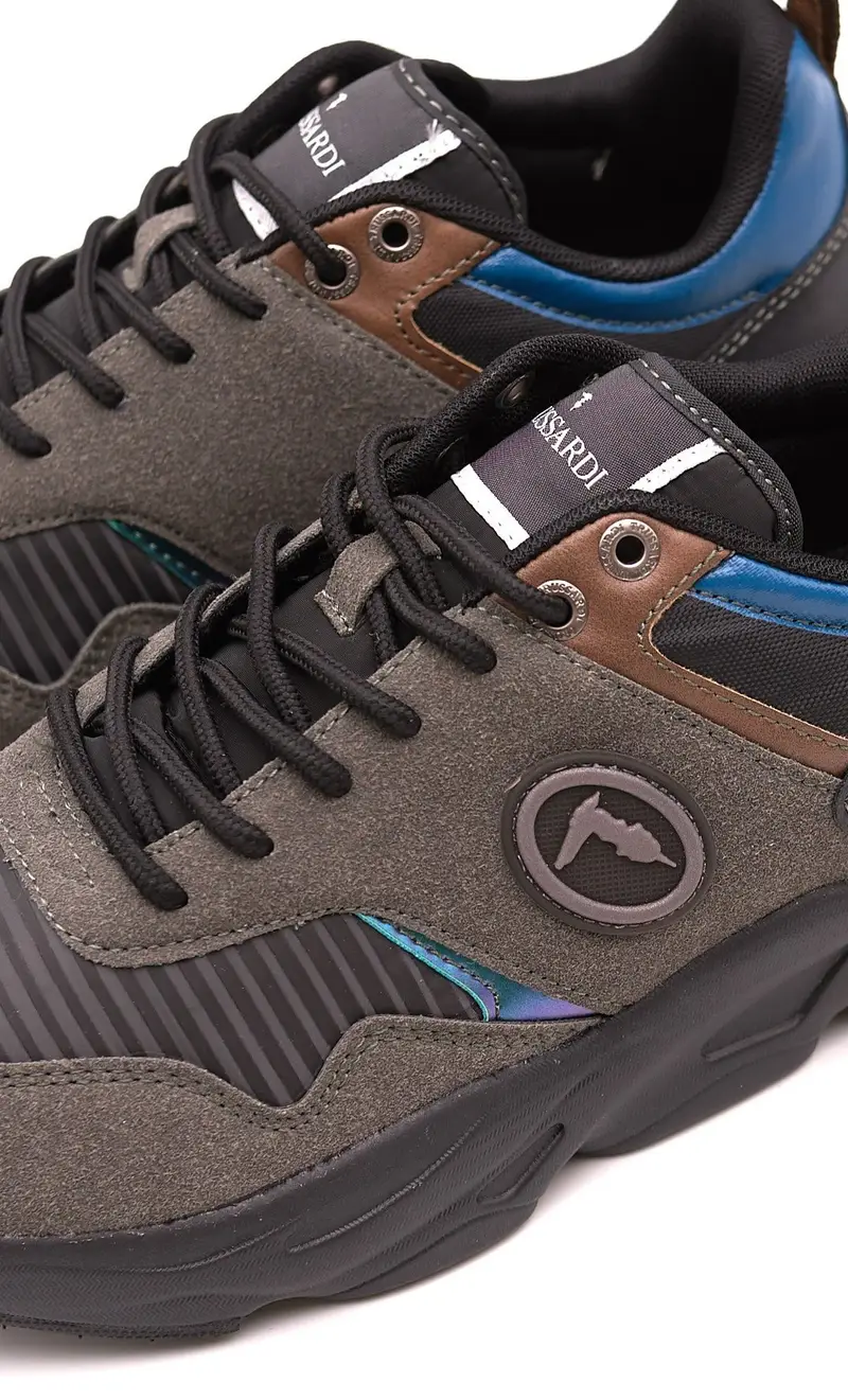 Sneaker trussardi kiele mix grigie, colore grigio miniatura 2