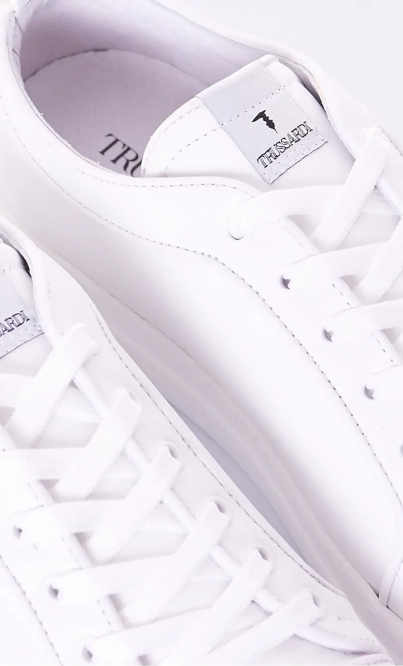 Sneaker trussardi premium bianca, colore bianco miniatura 2