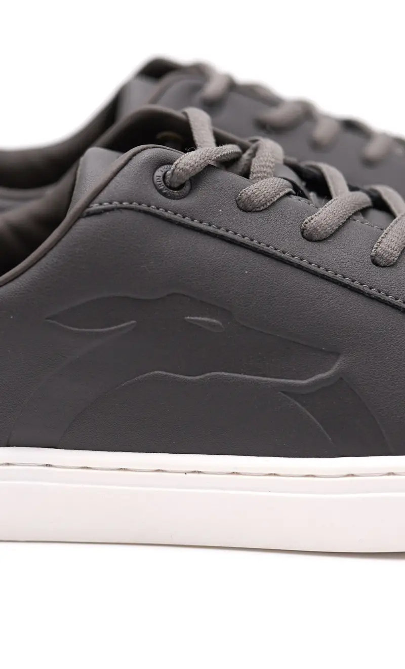 Sneakers trussardi eris in pelle grigia, colore grigio miniatura 2