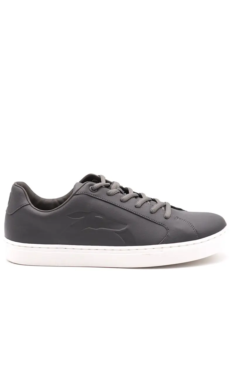 Sneakers trussardi eris in pelle grigia, colore grigio