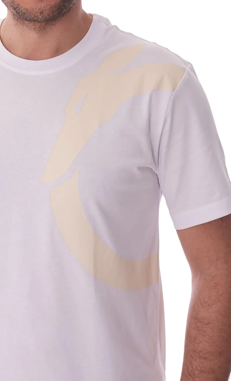 T-shirt trussardi con stampa sulla spalla, colore bianco miniatura 2