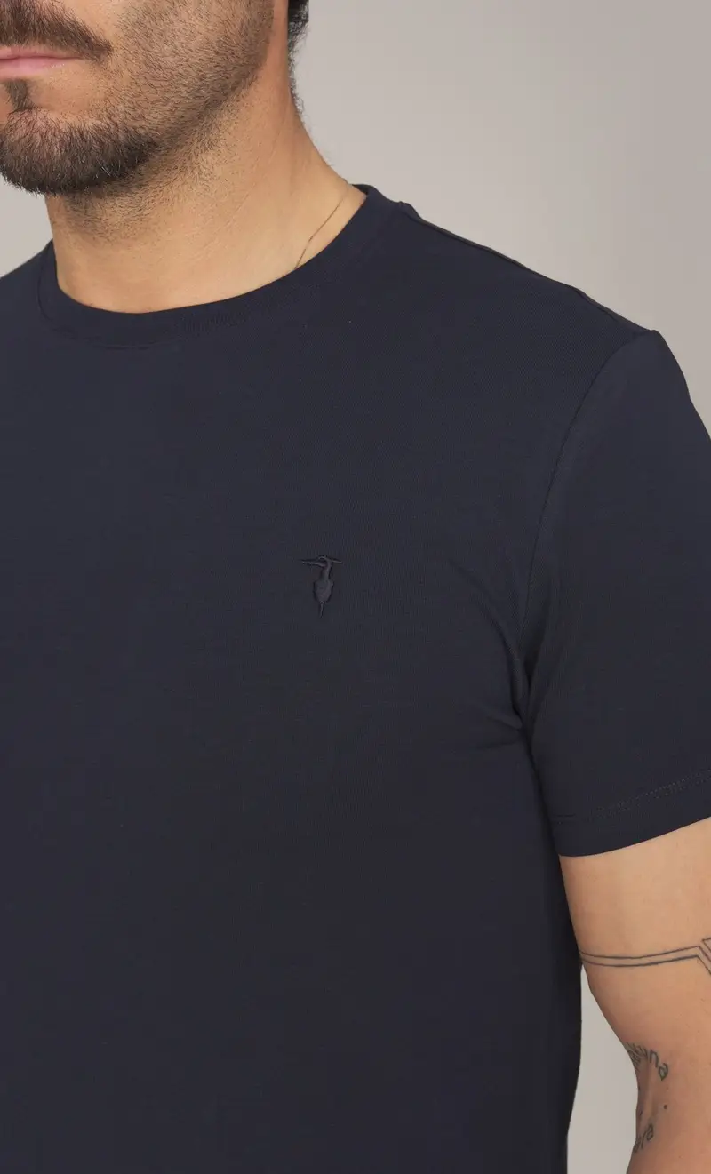 T-shirt trussardi in jersey elasticizzato, colore blu miniatura 2