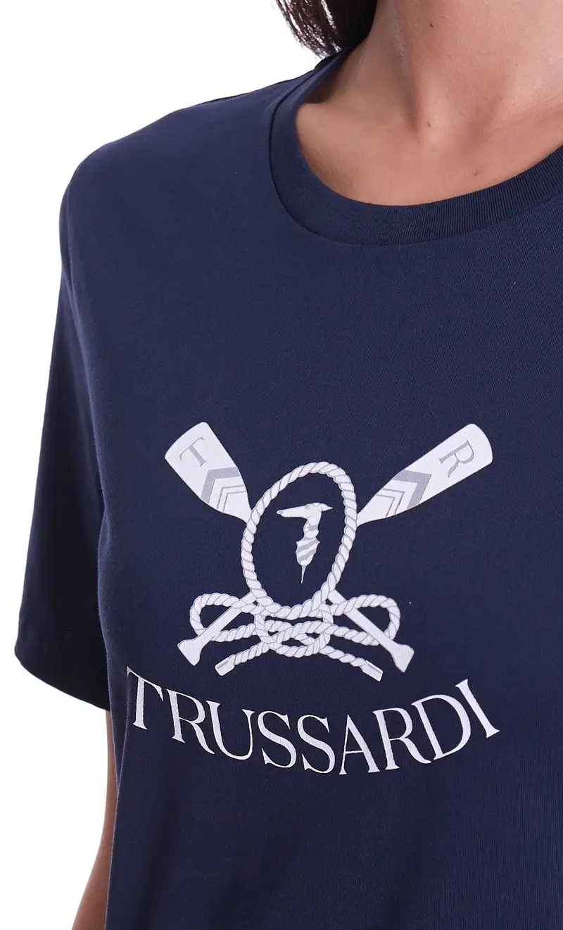 T-shirt trussardi stampata, colore blu miniatura 2