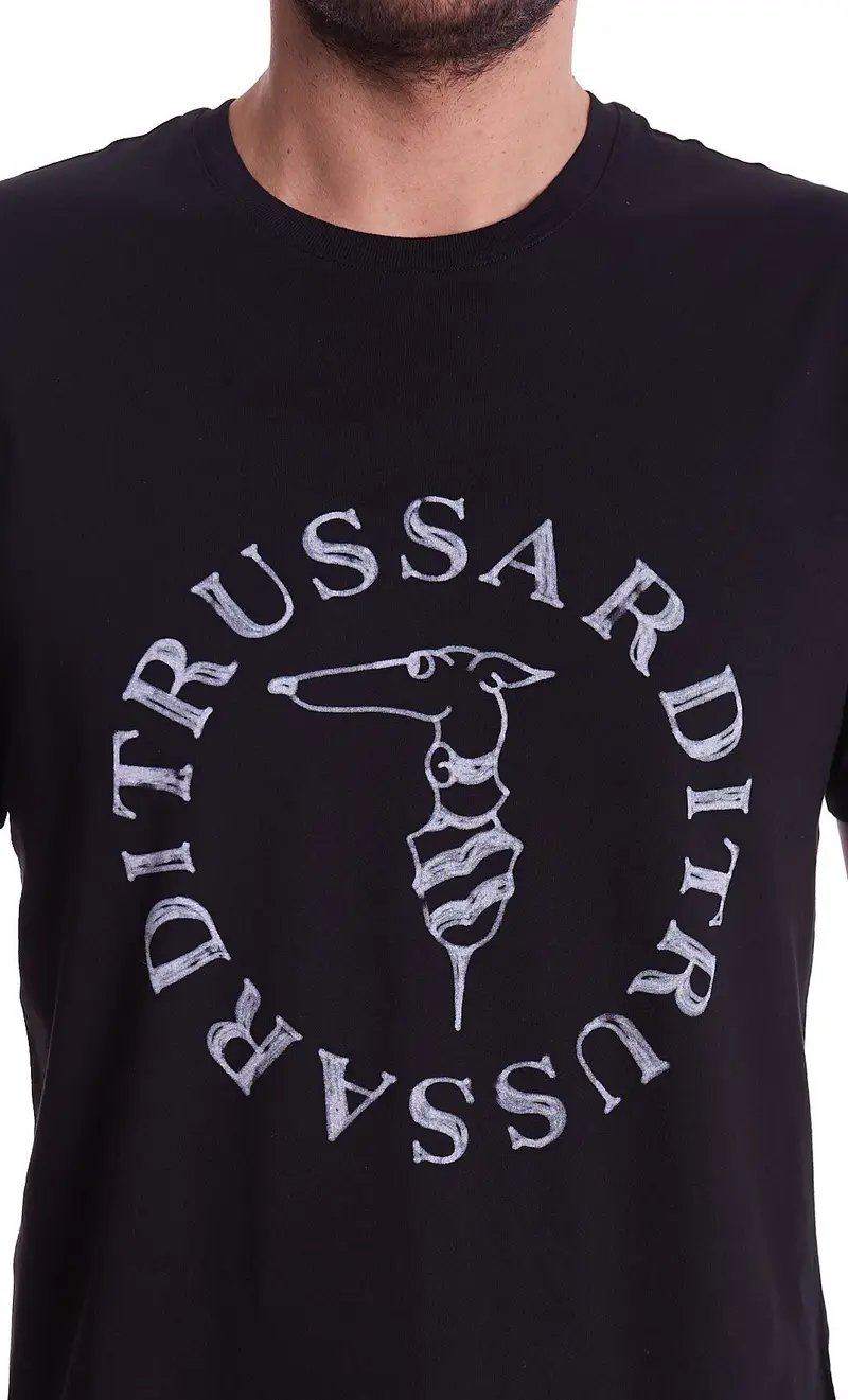T-shirt trussardi stampata, colore nero miniatura 2