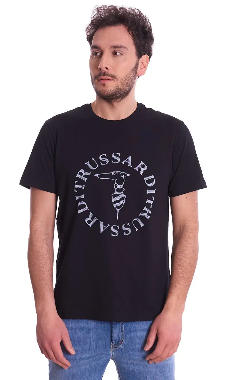 T-shirt trussardi stampata, colore nero