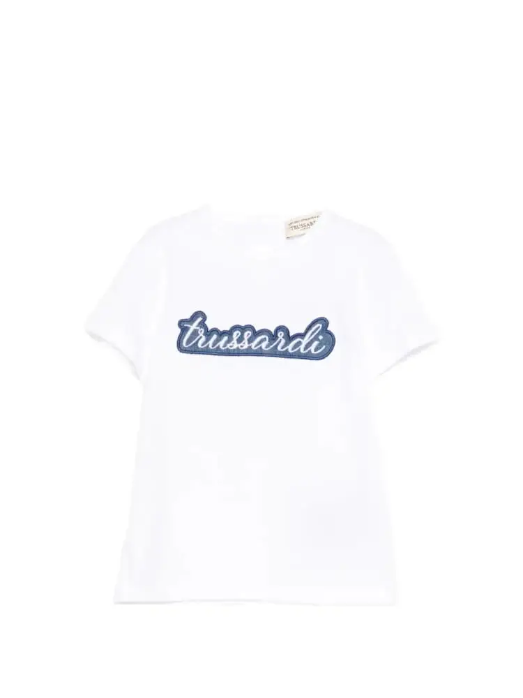 tshirt bianca neonata maxi logo