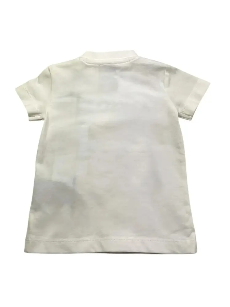 tshirt bianca neonato logo a contrasto miniatura 2