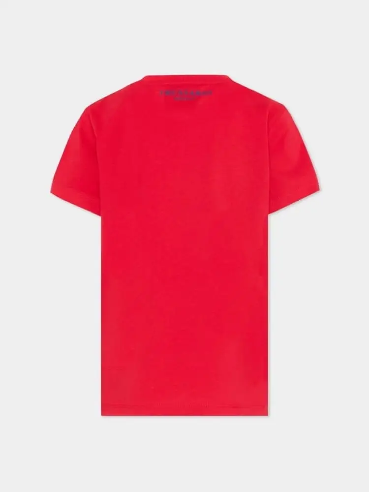 tshirt rossa bambino mini logo miniatura 2