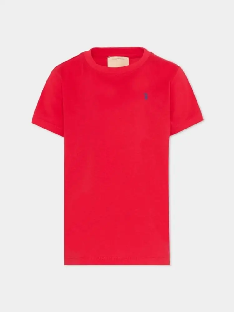 tshirt rossa bambino mini logo